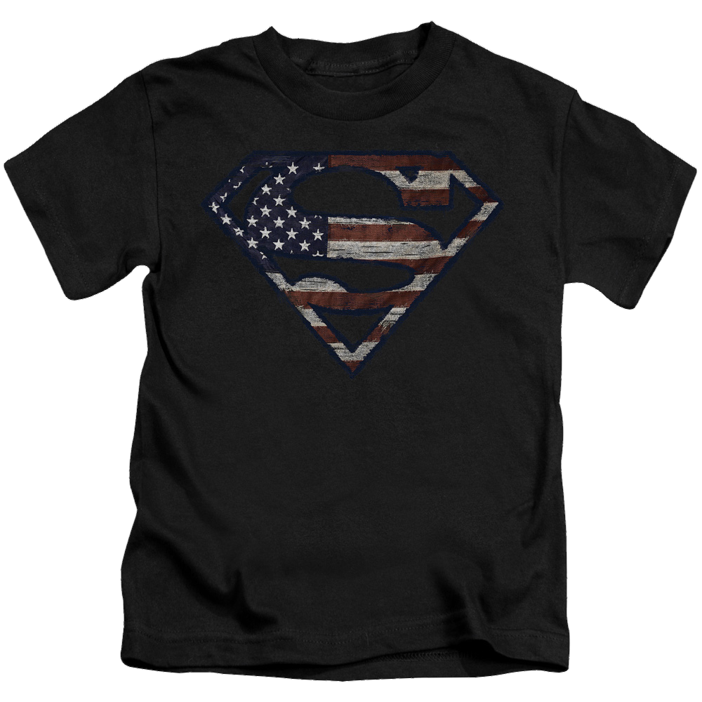Superman Wartorn Flag - Kid's T-Shirt Kid's T-Shirt (Ages 4-7) Superman   