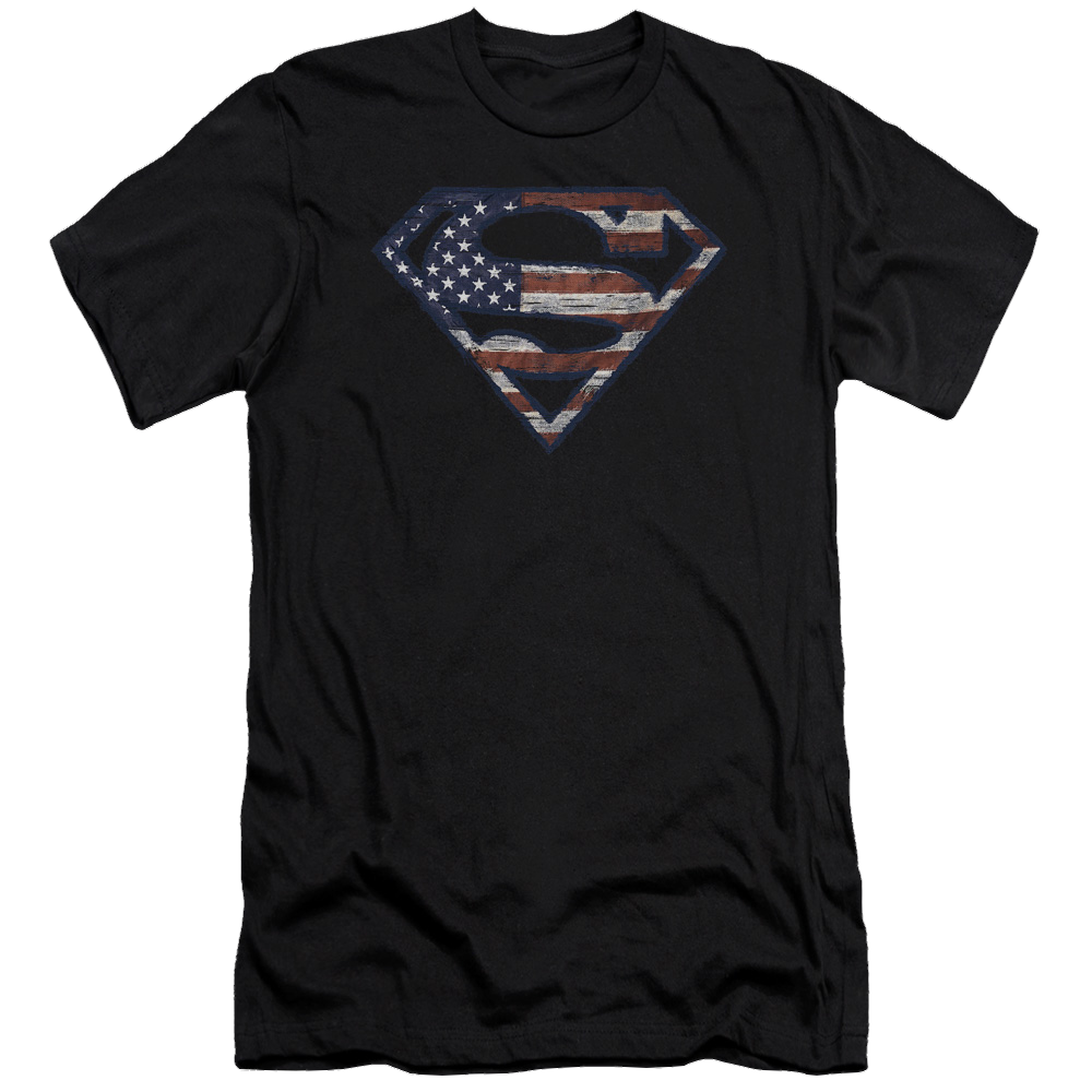 Superman Wartorn Flag - Men's Premium Slim Fit T-Shirt Men's Premium Slim Fit T-Shirt Superman   