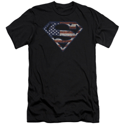 Superman Wartorn Flag - Men's Premium Slim Fit T-Shirt Men's Premium Slim Fit T-Shirt Superman   