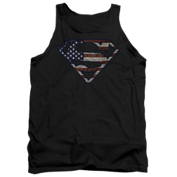 Superman Wartorn Flag - Men's Tank Top Men's Tank Superman   