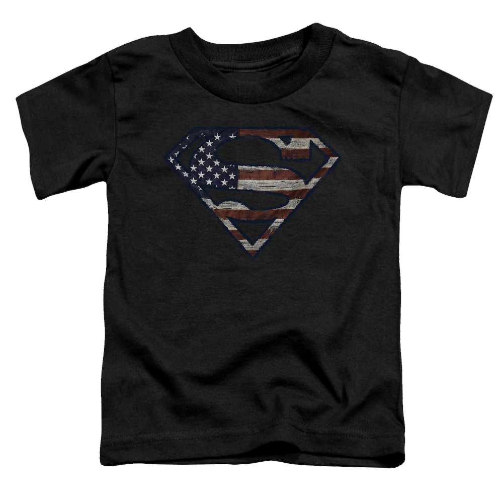 Superman Wartorn Flag - Toddler T-Shirt Toddler T-Shirt Superman   
