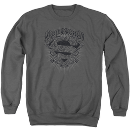 Superman Scrolling Shield - Men's Crewneck Sweatshirt Men's Crewneck Sweatshirt Superman   
