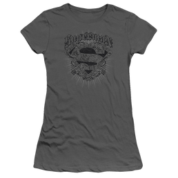 Superman Scrolling Shield - Juniors T-Shirt Juniors T-Shirt Superman   