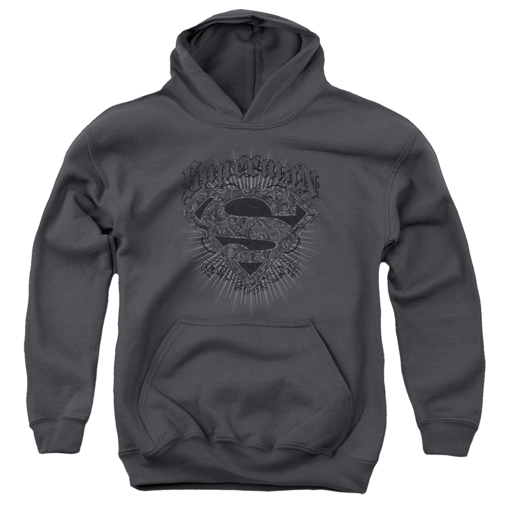 Superman Scrolling Shield - Youth Hoodie Youth Hoodie (Ages 8-12) Superman   