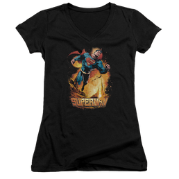 Superman Space Case - Juniors V-Neck T-Shirt Juniors V-Neck T-Shirt Superman   