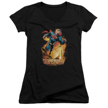 Superman Space Case - Juniors V-Neck T-Shirt Juniors V-Neck T-Shirt Superman   