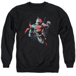 Superman Up In The Sky - Men's Crewneck Sweatshirt Men's Crewneck Sweatshirt Superman   