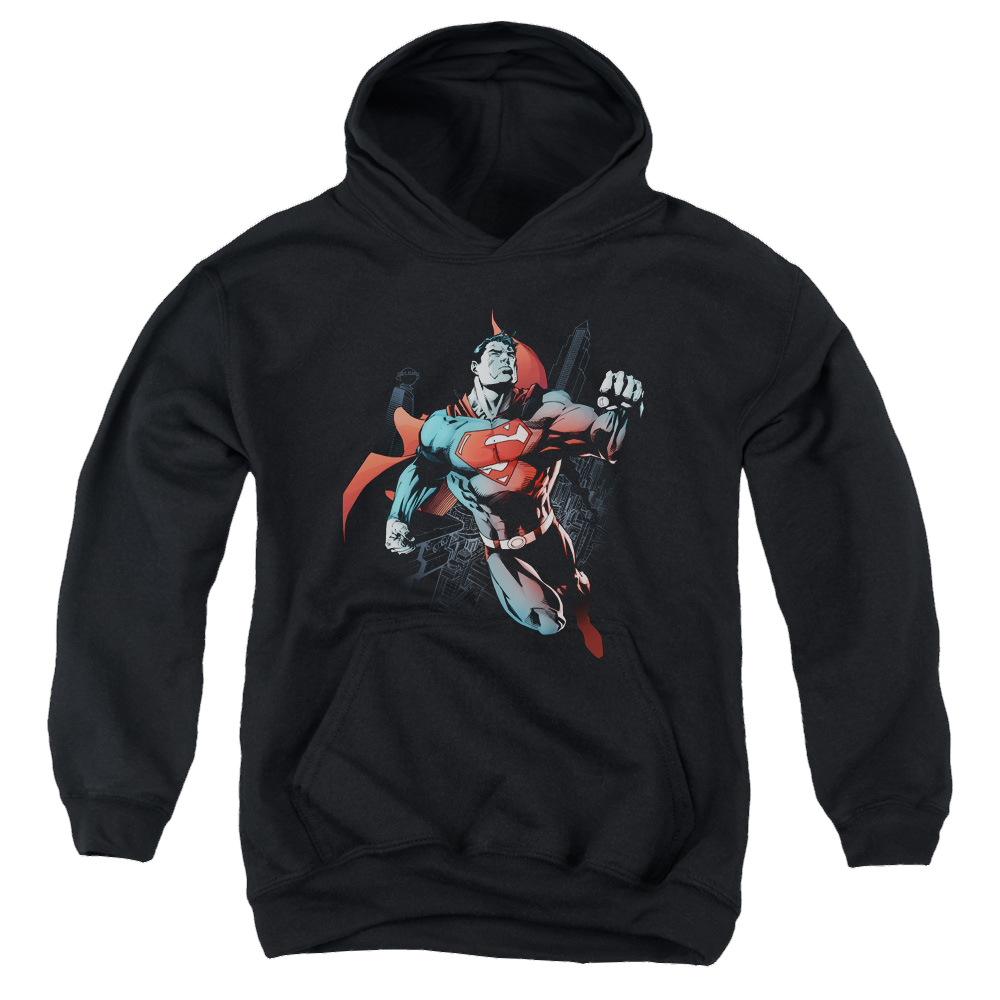 Superman Up In The Sky - Youth Hoodie Youth Hoodie (Ages 8-12) Superman   