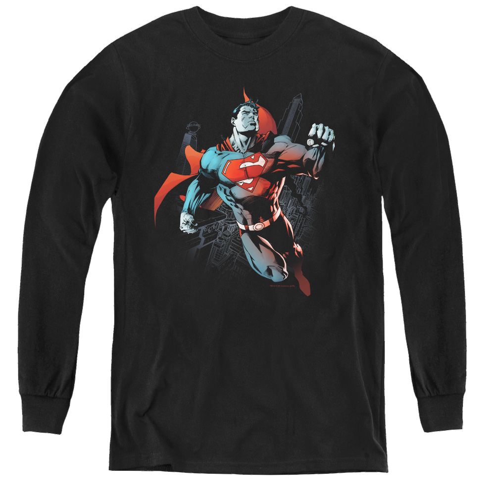 Superman Up In The Sky - Youth Long Sleeve T-Shirt Youth Long Sleeve T-Shirt Superman   