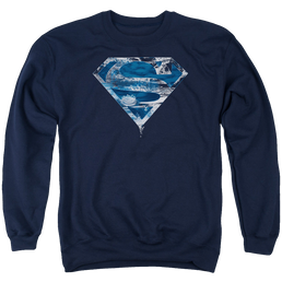 Superman Water Shield - Men's Crewneck Sweatshirt Men's Crewneck Sweatshirt Superman   