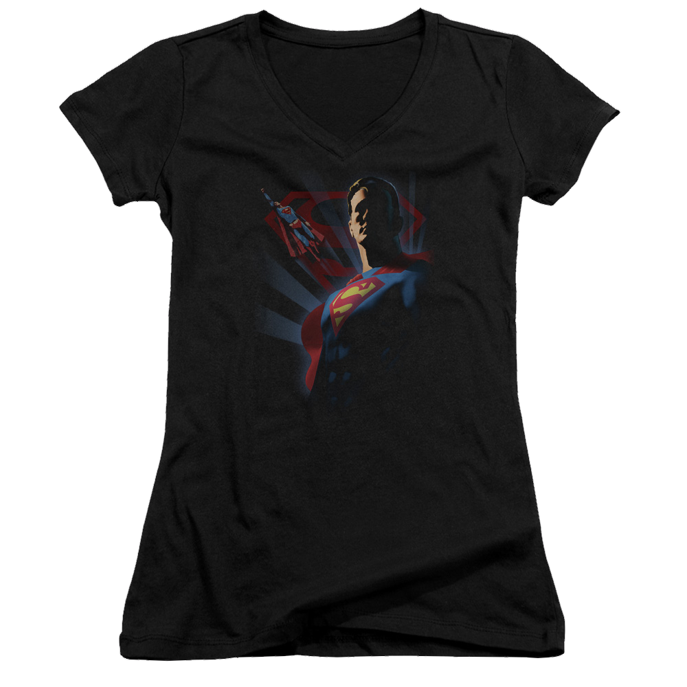 Superman Super Deco - Juniors V-Neck T-Shirt Juniors V-Neck T-Shirt Superman   