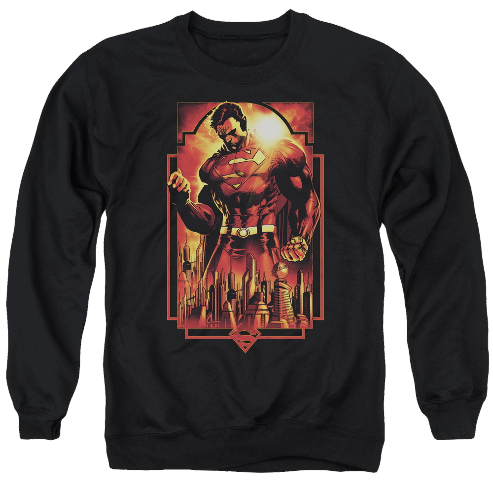 Superman Metropolis Deco - Men's Crewneck Sweatshirt Men's Crewneck Sweatshirt Superman   