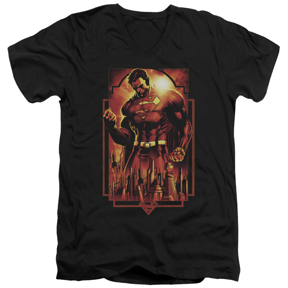 Superman Metropolis Deco - Men's V-Neck T-Shirt Men's V-Neck T-Shirt Superman   