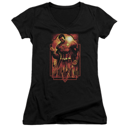 Superman Metropolis Deco - Juniors V-Neck T-Shirt Juniors V-Neck T-Shirt Superman   