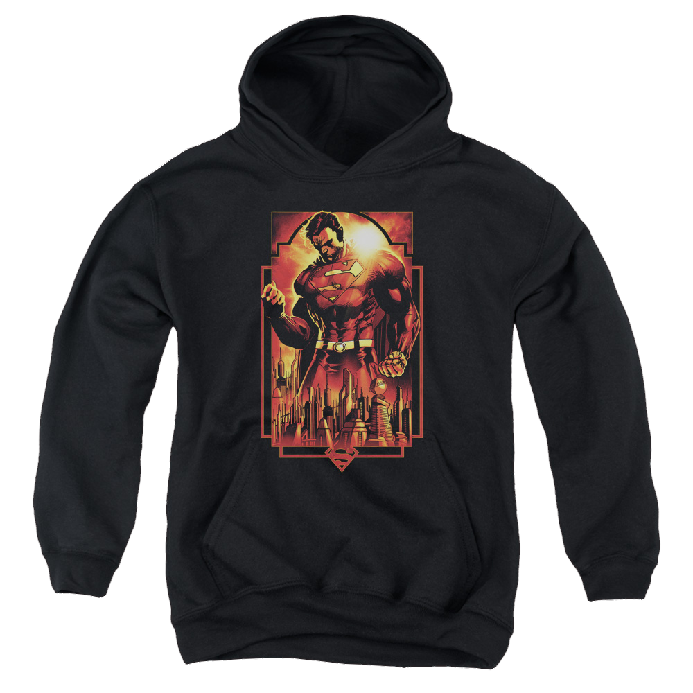 Superman Metropolis Deco - Youth Hoodie Youth Hoodie (Ages 8-12) Superman   