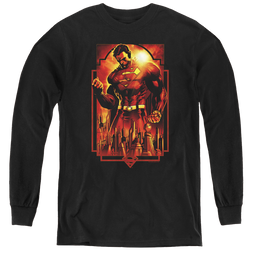 Superman Metropolis Deco - Youth Long Sleeve T-Shirt Youth Long Sleeve T-Shirt Superman   