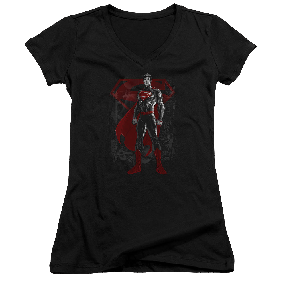 Superman Aftermath - Juniors V-Neck T-Shirt Juniors V-Neck T-Shirt Superman   