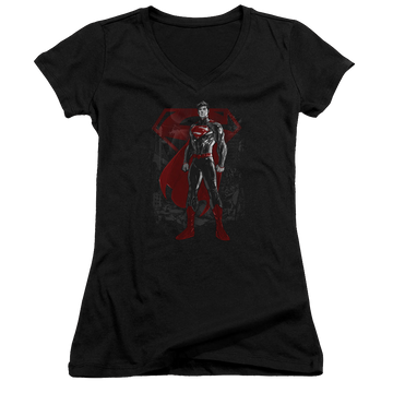 Superman Aftermath - Juniors V-Neck T-Shirt Juniors V-Neck T-Shirt Superman   