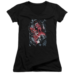 Superman Heat Blast - Juniors V-Neck T-Shirt Juniors V-Neck T-Shirt Superman   