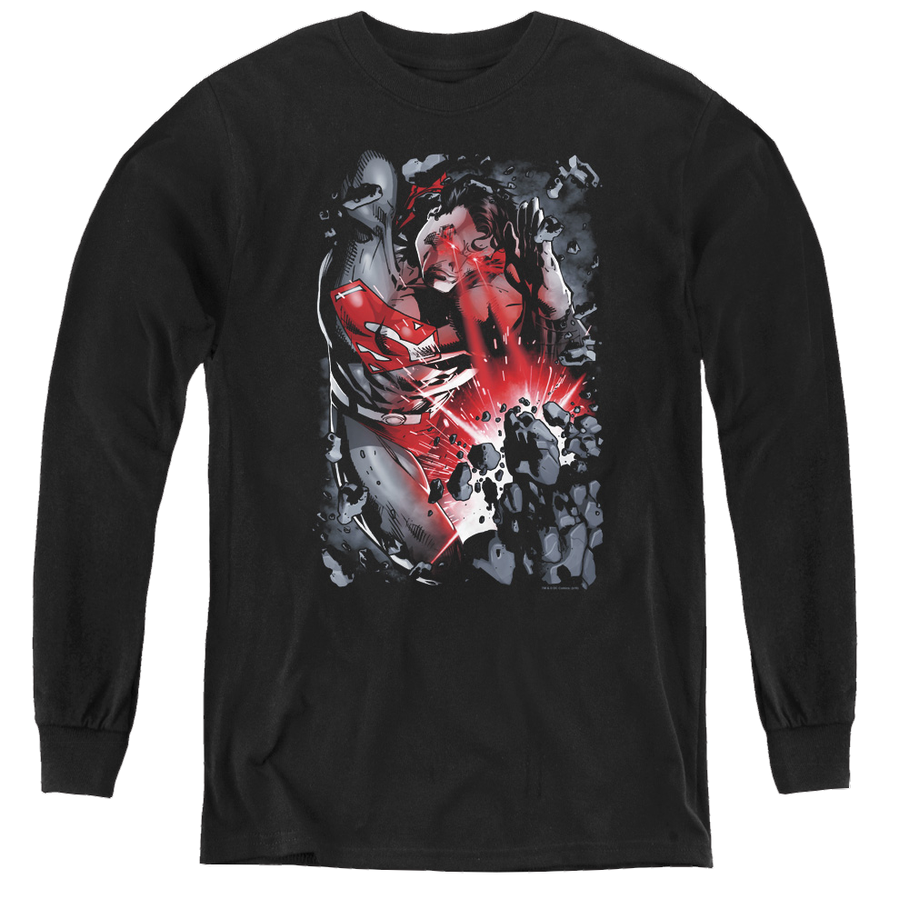 Superman Heat Blast - Youth Long Sleeve T-Shirt Youth Long Sleeve T-Shirt Superman   