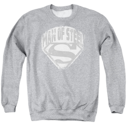 Superman Man Of Steel Shield - Men's Crewneck Sweatshirt Men's Crewneck Sweatshirt Superman   