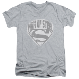 Superman Man Of Steel Shield - Men's V-Neck T-Shirt Men's V-Neck T-Shirt Superman   