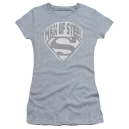Superman Man Of Steel Shield - Juniors T-Shirt Juniors T-Shirt Superman   