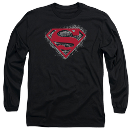 Superman Hardcore Noir Shield - Men's Long Sleeve T-Shirt Men's Long Sleeve T-Shirt Superman   