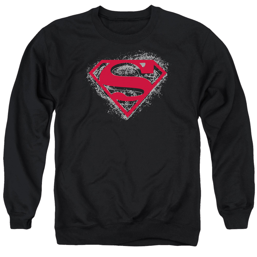 Superman Hardcore Noir Shield - Men's Crewneck Sweatshirt Men's Crewneck Sweatshirt Superman   