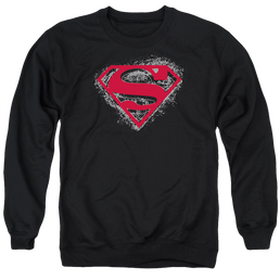Superman Hardcore Noir Shield - Men's Crewneck Sweatshirt Men's Crewneck Sweatshirt Superman   