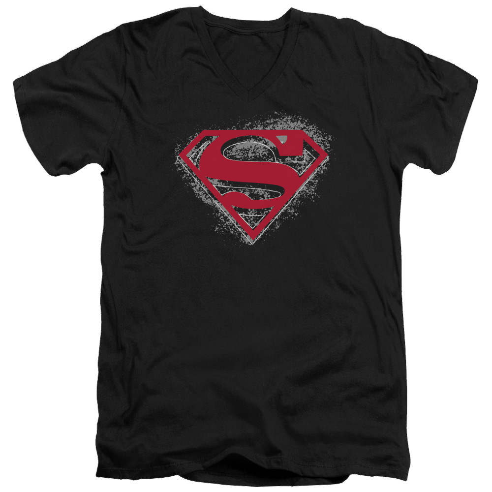 Superman Hardcore Noir Shield - Men's V-Neck T-Shirt Men's V-Neck T-Shirt Superman   