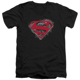 Superman Hardcore Noir Shield - Men's V-Neck T-Shirt Men's V-Neck T-Shirt Superman   