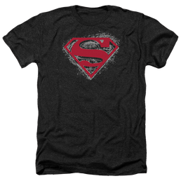 Superman Hardcore Noir Shield - Men's Heather T-Shirt Men's Heather T-Shirt Superman   