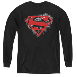 Superman Hardcore Noir Shield - Youth Long Sleeve T-Shirt Youth Long Sleeve T-Shirt Superman   