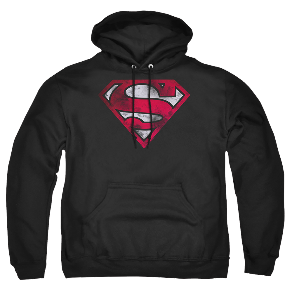 Superman War Torn Shield - Pullover Hoodie Pullover Hoodie Superman   