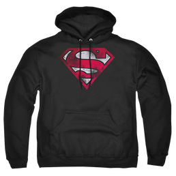 Superman War Torn Shield - Pullover Hoodie Pullover Hoodie Superman   