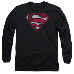 Superman War Torn Shield - Men's Long Sleeve T-Shirt Men's Long Sleeve T-Shirt Superman   