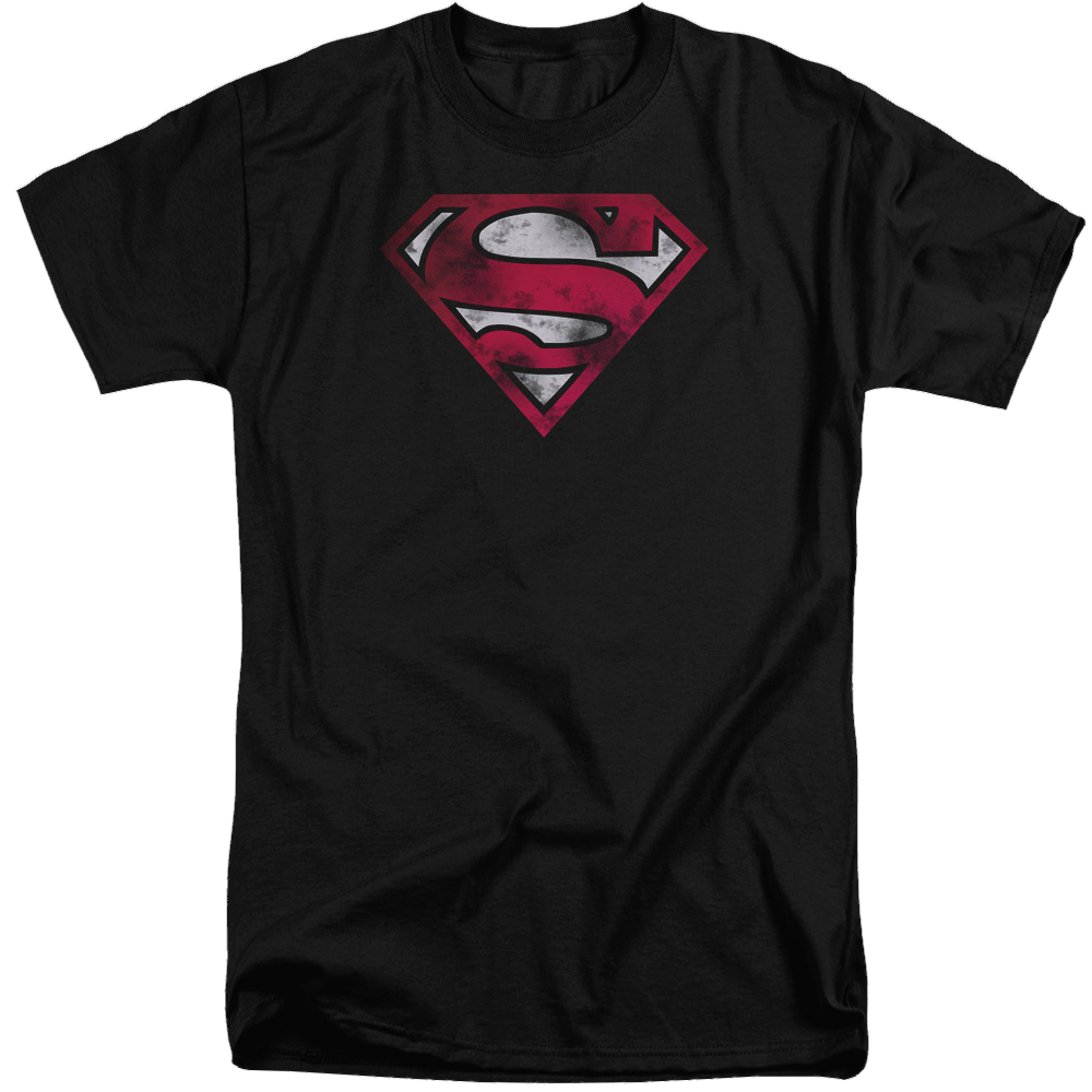Superman War Torn Shield - Men's Tall Fit T-Shirt Men's Tall Fit T-Shirt Superman   