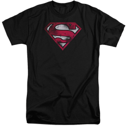 Superman War Torn Shield - Men's Tall Fit T-Shirt Men's Tall Fit T-Shirt Superman   