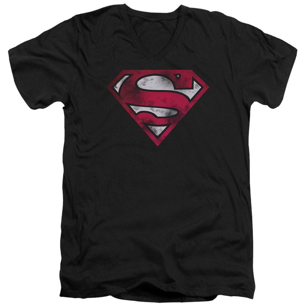Superman War Torn Shield - Men's V-Neck T-Shirt Men's V-Neck T-Shirt Superman   