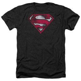 Superman War Torn Shield - Men's Heather T-Shirt Men's Heather T-Shirt Superman   