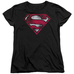 Superman War Torn Shield - Women's T-Shirt Women's T-Shirt Superman   
