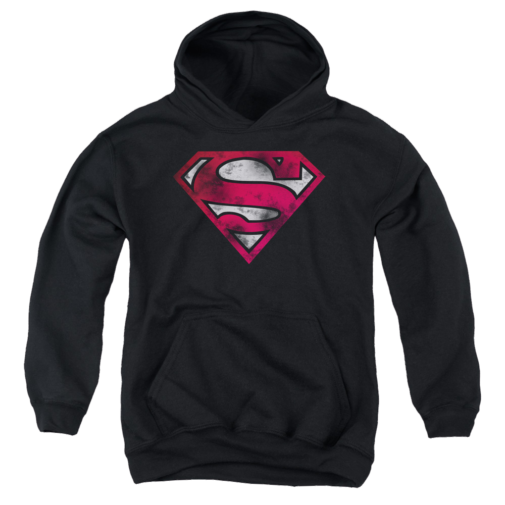 Superman War Torn Shield - Youth Hoodie Youth Hoodie (Ages 8-12) Superman   