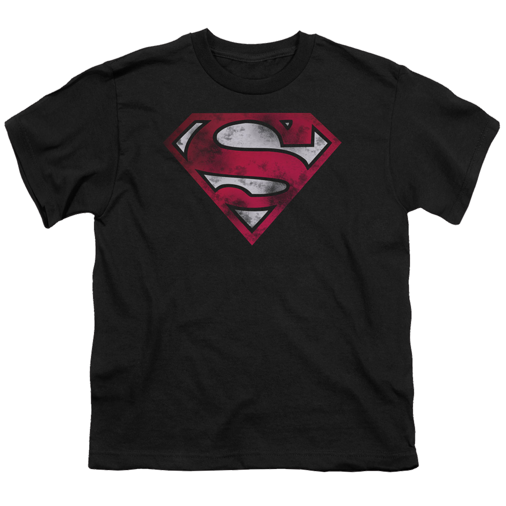 Superman War Torn Shield - Youth T-Shirt Youth T-Shirt (Ages 8-12) Superman   