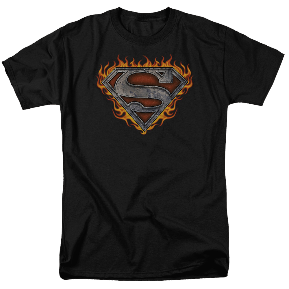 Superman Iron Fire Shield - Men's Regular Fit T-Shirt Men's Regular Fit T-Shirt Superman   