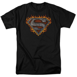 Superman Iron Fire Shield - Men's Regular Fit T-Shirt Men's Regular Fit T-Shirt Superman   
