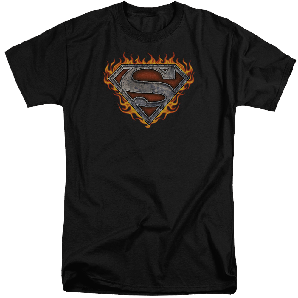 Superman Iron Fire Shield - Men's Tall Fit T-Shirt Men's Tall Fit T-Shirt Superman   