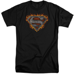 Superman Iron Fire Shield - Men's Tall Fit T-Shirt Men's Tall Fit T-Shirt Superman   
