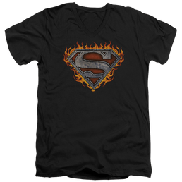 Superman Iron Fire Shield - Men's V-Neck T-Shirt Men's V-Neck T-Shirt Superman   
