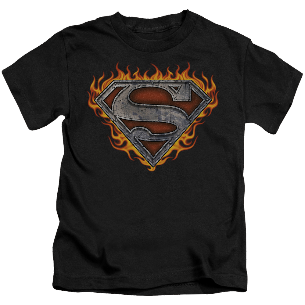 Superman Iron Fire Shield - Kid's T-Shirt Kid's T-Shirt (Ages 4-7) Superman   
